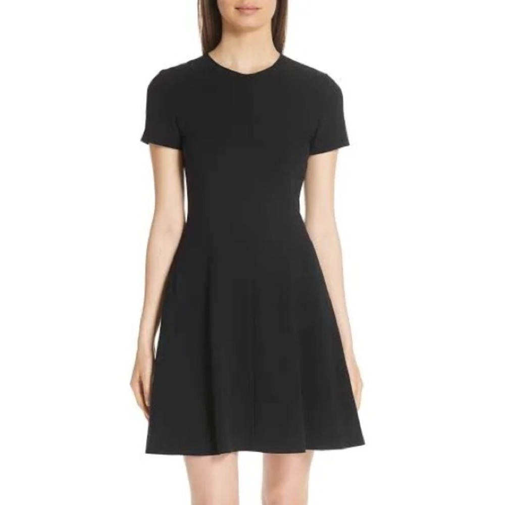 Theory Admiral Crepe Short-sleeved Minidress, black